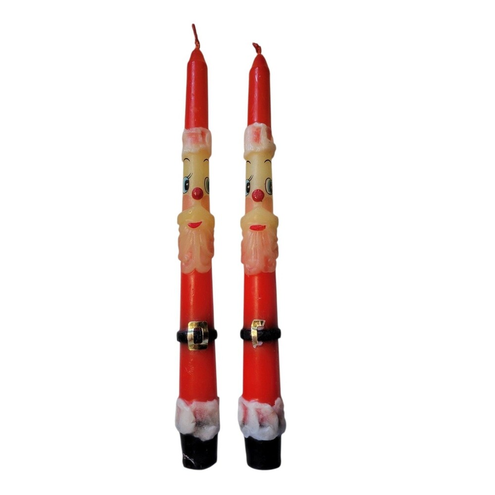 Santa Claus Taper 9” Candle New 1960s MCM Xmas Decoration Kitschy Vintage READ